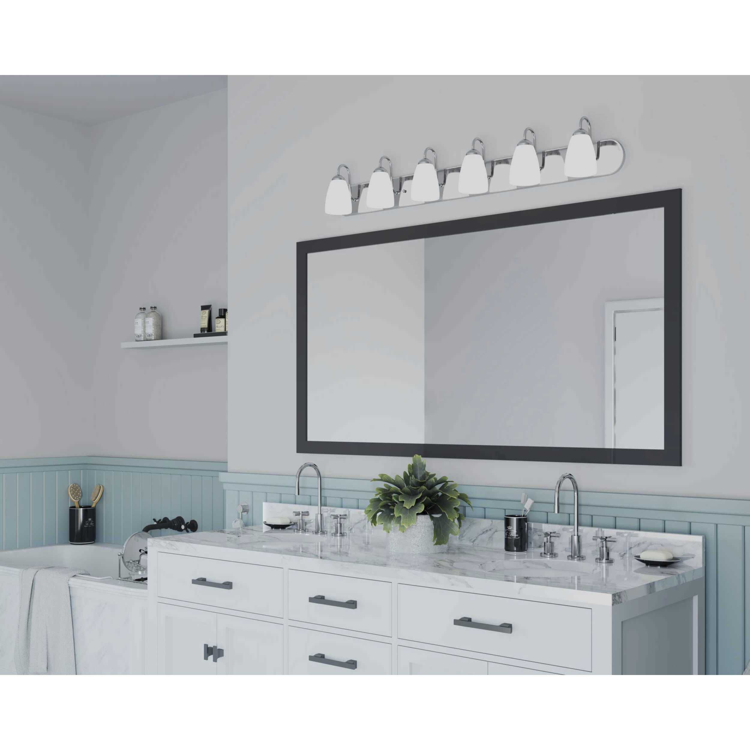 48 inch vanity light brushed nickel top